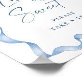 Blue Hand Drawn Bow Brautparty Liebe ist süß Poster (Ecke)