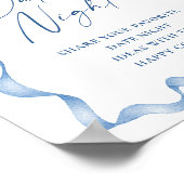 Blue Hand Drawn Bow Date Night Ideen Hochzeit Poster (Ecke)