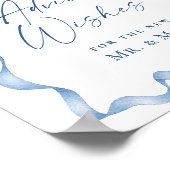 Blue Hand Drawn Bow Ratschläge und Wünsche Hochzei Poster (Ecke)