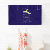 Blue Hand Drawn Celestial Star Moon Baby Dusche Banner (Insitu)