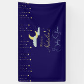 Blue Hand Drawn Celestial Star Moon Baby Dusche Banner (Vertikal)