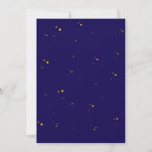 Blue Hand Drawn Celestial Star Moon Baby Dusche Einladung (Rückseite)