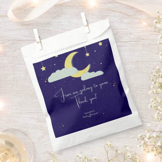 Blue Hand Drawn Celestial Star Moon Baby Dusche Geschenktütchen (Ausgeschnitten)