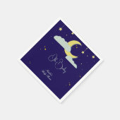 Blue Hand Drawn Celestial Star Moon Baby Dusche Serviette (Ecke)