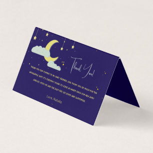 Blue Hand Drawn Celestial Star Moon Danke Karte