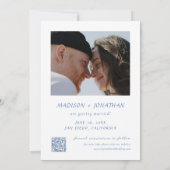 Blue Hand Drawn Coastal Wedding Save the Date Einladung (Rückseite)