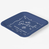 Blue Hand Drawn Doodles Style Graduation Quirky Pappteller (Gewinkelt)