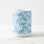 BLUE-HAND-DRAWN-LIEBE KAFFEETASSE (Mittel)