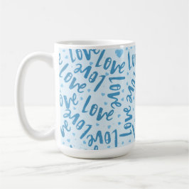 BLUE-HAND-DRAWN-LIEBE KAFFEETASSE