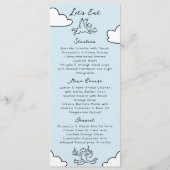 Blue Hand Drawn Match Made In Heaven Bridal Shower Menükarte (Vorderseite)