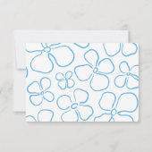 Blue Hand Drawn QR Code Hochzeit RSVP Karte (Rückseite)