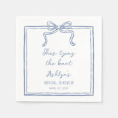 Blue Hand Drawn Sie bindet den Knoten Napkins Serviette (Vorderseite)