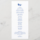 Blue Hand Drawn Whimsical Blume Hochzeitsprogramm Menükarte (Rückseite)