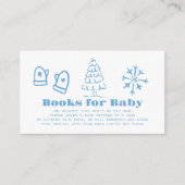 Blue Hand-Drawn Winter Baby Shower Book Request Begleitkarte (Vorderseite)