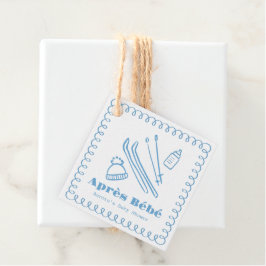 Blue Hand Gezeichnet Après Bébé Boy Baby Shower Geschenkanhänger