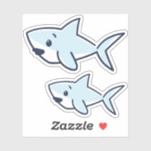 Blue Hand Gezeichnet Cartoon Baby Shark Scrapbook Aufkleber (Blatt)