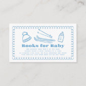 Blue Hand Gezeichnet Ski Baby Book Anfrage Begleitkarte (Vorderseite)