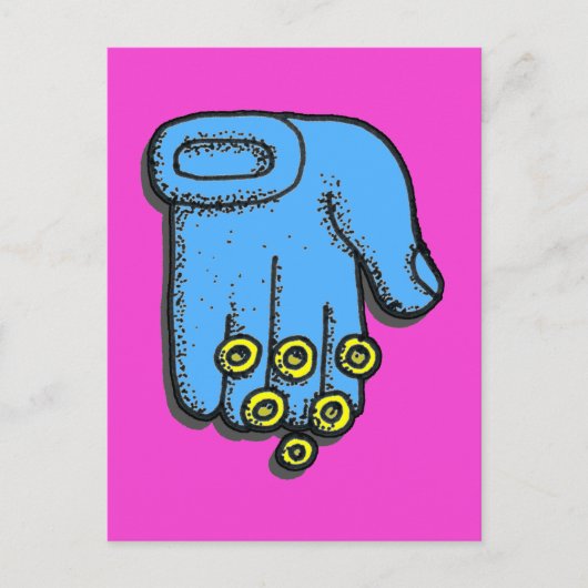 Blue Hand Segen Postkarte (Vorderseite)
