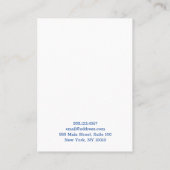 Blue Hand Writed Calligraphy Earring Display Visitenkarte (Rückseite)
