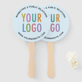 Blue Handheld-Fächer für benutzerdefinierte Logo-R Fächer (Vorne und Hinten)