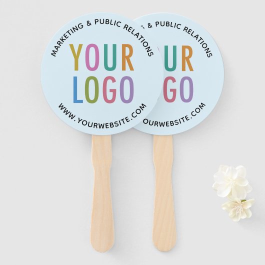 Blue Handheld-Fächer für benutzerdefinierte Logo-R Fächer (Vorne und Hinten)