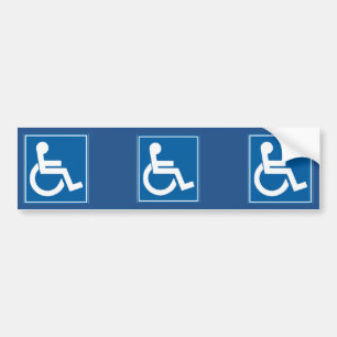 Blue Handicap Sign Autoaufkleber