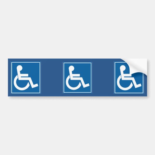 Blue Handicap Sign Autoaufkleber (Vorne)