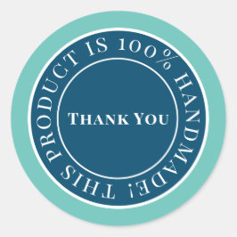 Blue Handmade Tag Aufkleber