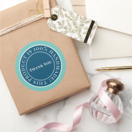 Blue Handmade Tag Aufkleber