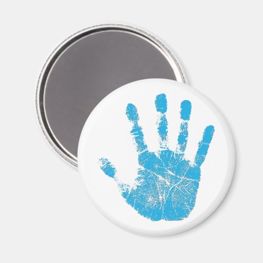 Blue Handprint Magnet (Vorderseite/Rückseite)