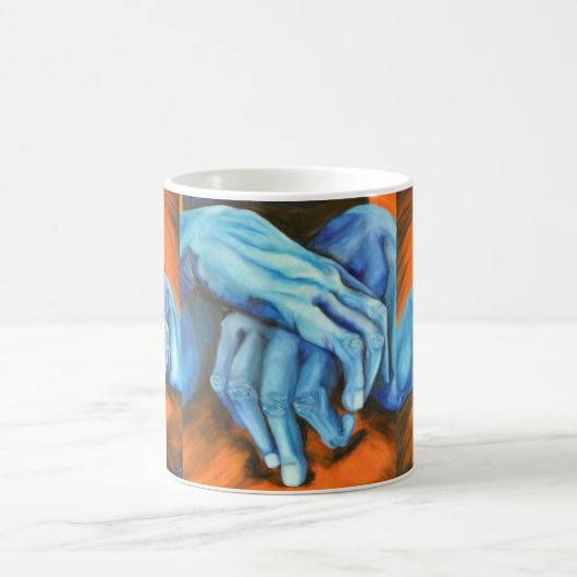 Blue-Hands-Kunstdesignerin Tasse (Mittel)