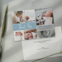 Blue Handschrift Foto Collage Baby Shower