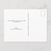 Blue Handschrift Foto Collage Baby Shower Postkarte (Rückseite)