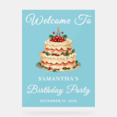 Blue Handschriftlich Script Winter Geburtstag Will Acrylschild (Vorderseite)