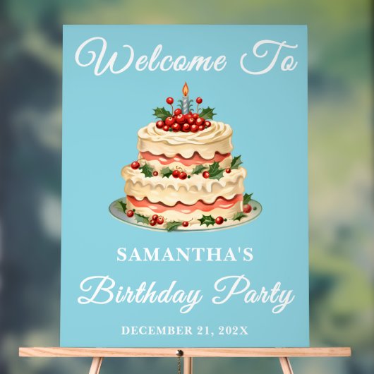 Blue Handschriftlich Script Winter Geburtstag Will Acrylschild (Neutral)