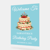 Blue Handschriftlich Script Winter Geburtstag Will Acrylschild (Winkel)