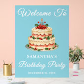 Blue Handschriftlich Script Winter Geburtstag Will Acrylschild (Hochzeit)