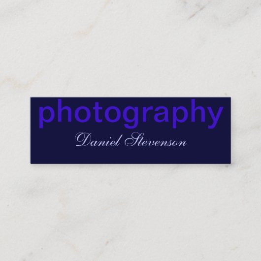 Blue Handwriting Script Fotografy Business Card Mini Visitenkarte (Vorderseite)