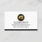 Blue Handyman Tools Tab Builder Visitenkarte (Rückseite)