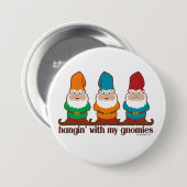 Blue Hangin' mit meinen Gnomen Button (Vorne & Hinten)