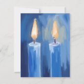Blue Hanukkah Candles Feiertagskarte (Vorderseite)