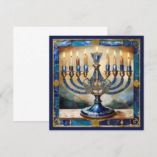 Blue Hanukkah Menorah (Vorne/Hinten)