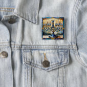 Blue Hanukkah Menorah Button (Beispiel)