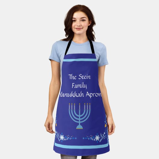 Blue HANUKKAH Menorah Customize Schürze (Getragen)