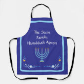 Blue HANUKKAH Menorah Customize Schürze (Vorderseite)