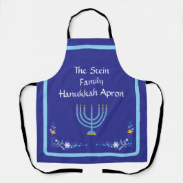 Blue HANUKKAH Menorah Customize Schürze