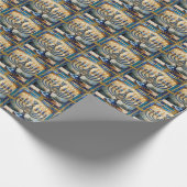 Blue Hanukkah Menorah Geschenkpapier (Ecke)