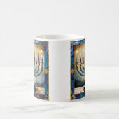 Blue Hanukkah Menorah Kaffeetasse (Mittel)