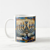 Blue Hanukkah Menorah Kaffeetasse (Links)