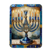 Blue Hanukkah Menorah Magnet (Vertikal)